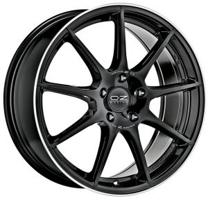 OZ Racing Veloce GT 7.5x17 ET35 5x112 d75.0 Gloss Black Diamond Lip Silver Lettering